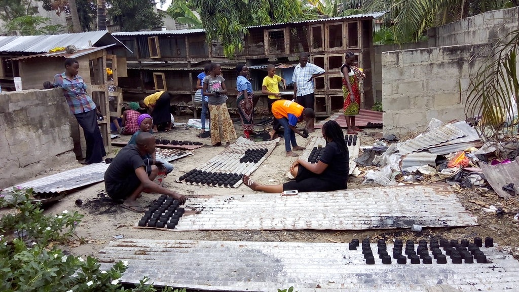 Sironka Briquettes team at the production facility